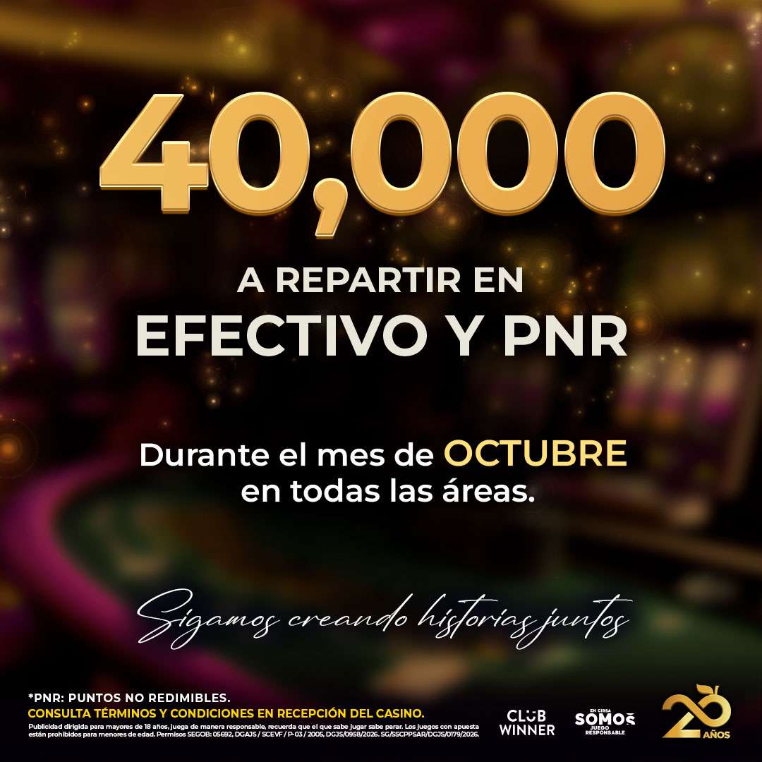Monto a repartir en efectivo y PNR durante octubre en Casino Life Chilpancingo, octubre 2026