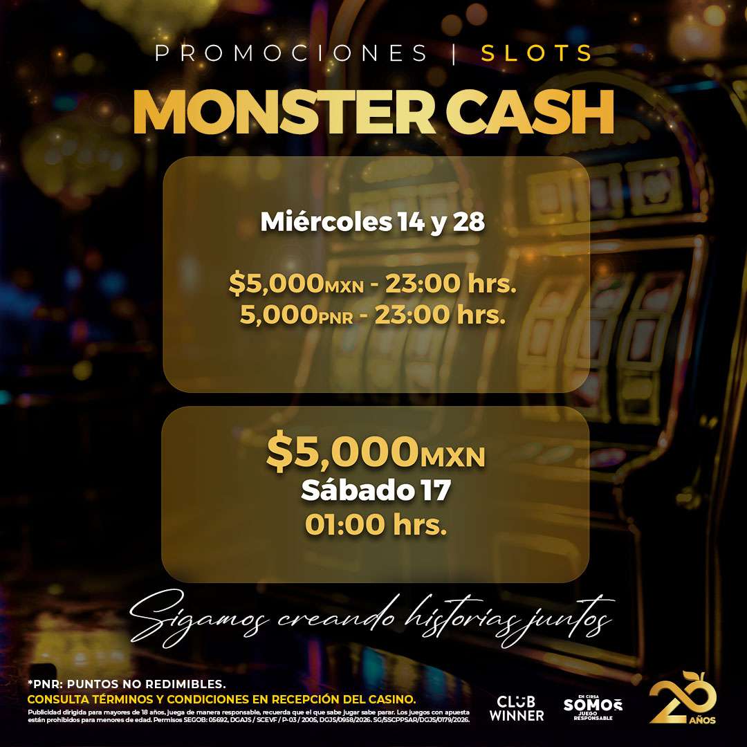 Monster Cash en slots en Casino Life Colima, octubre 2026