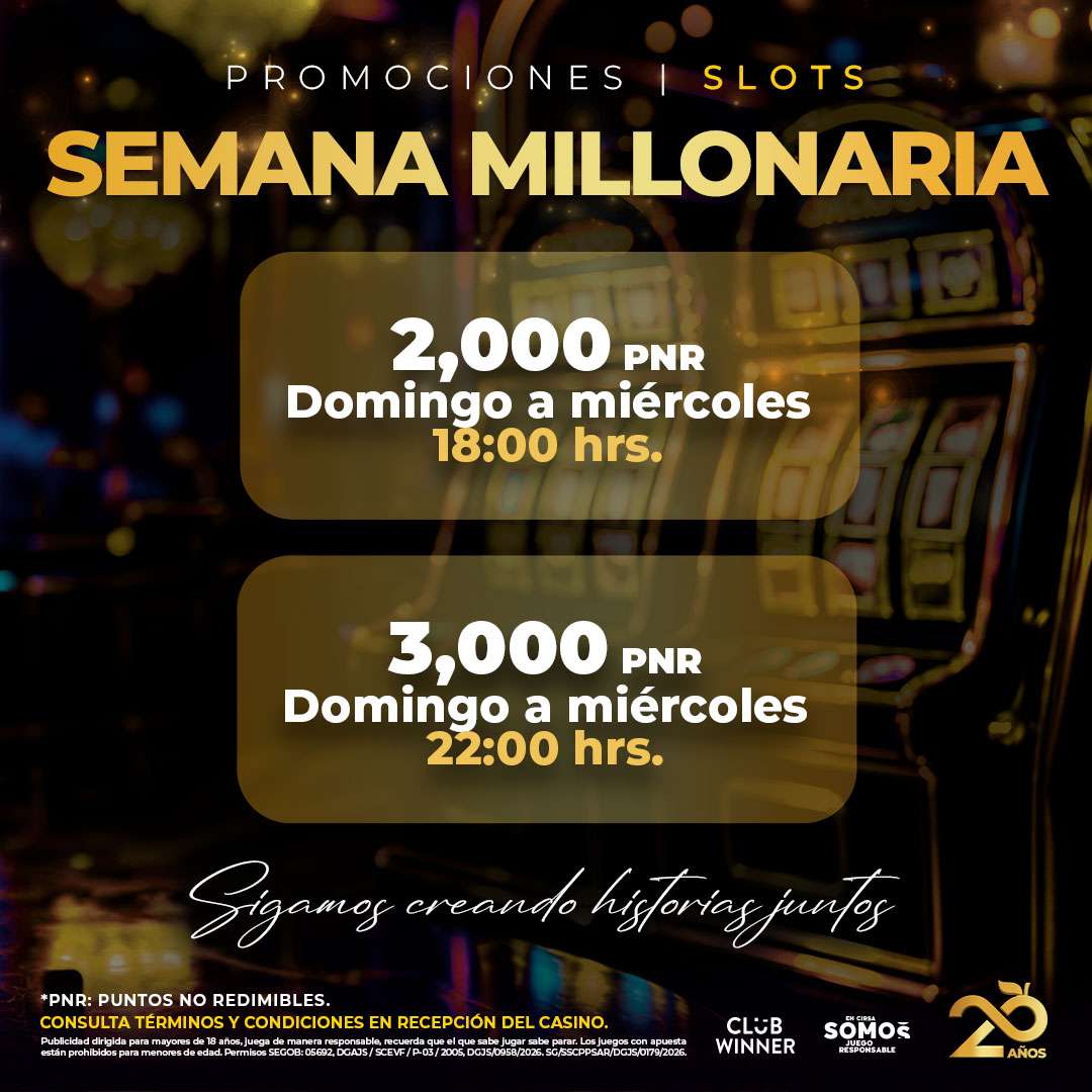 Semana Millonaria en slots en Casino Life Mérida, octubre 2026