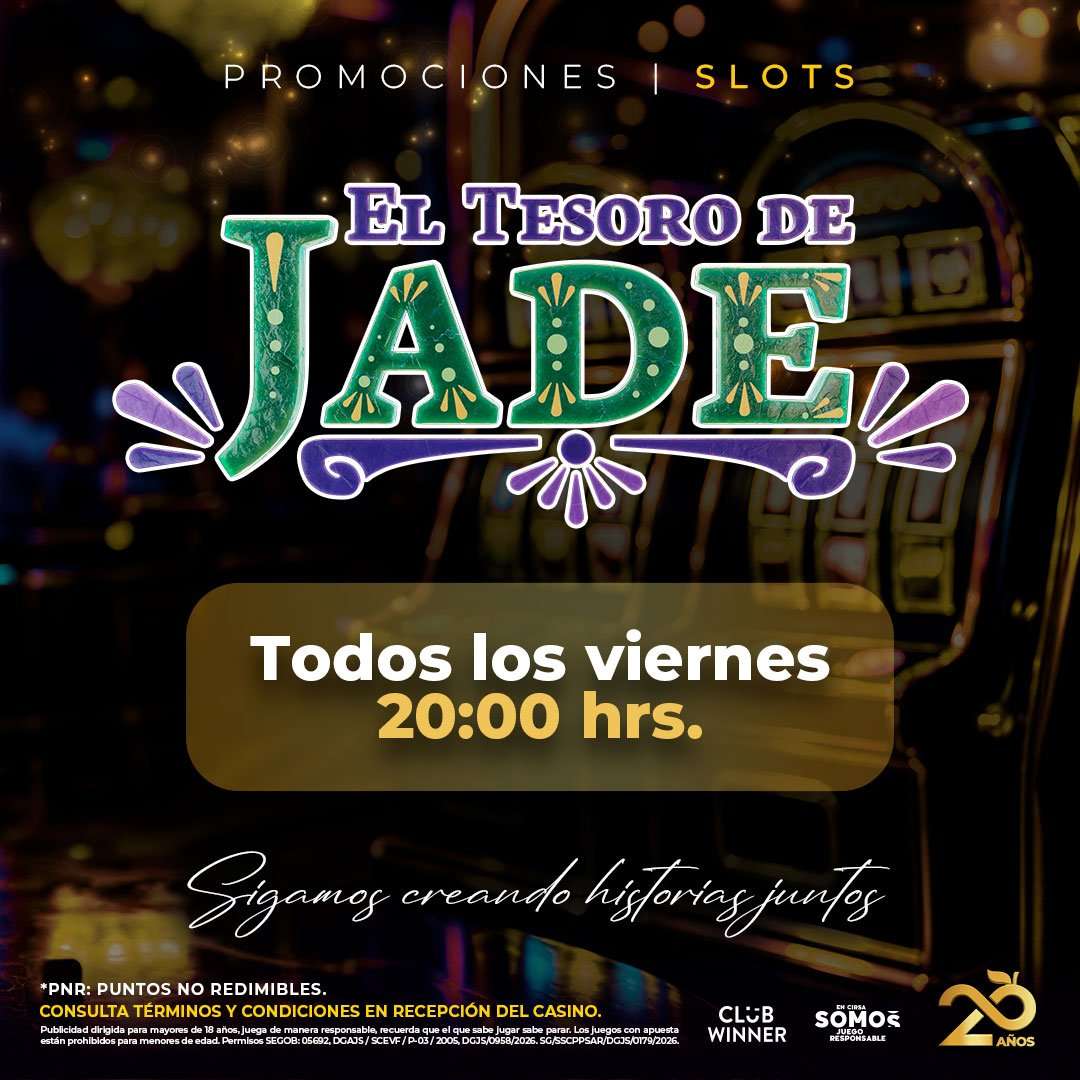 El Tesoro de Jade, promoción de slots todos los viernes a las 20:00 hrs en Casino Life Del Valle